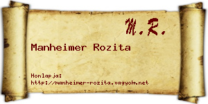 Manheimer Rozita névjegykártya